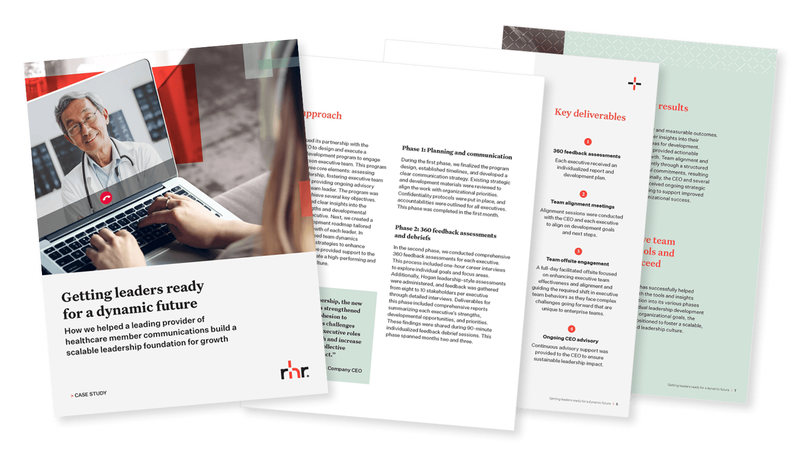 RHR case study preview for Getting Leaders Ready for a Dynamic Future, focused on executive leadership development and team alignment.